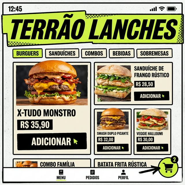 Cardápio digital no celular